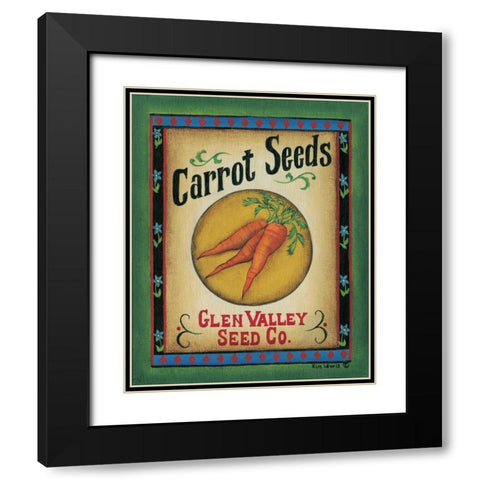Carrot Seeds Black Modern Wood Framed Art Print with Double Matting by Lewis, Kim