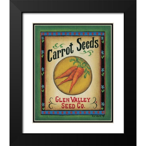 Carrot Seeds Black Modern Wood Framed Art Print with Double Matting by Lewis, Kim