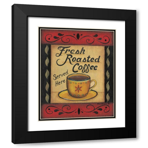 Fresh Roasted Coffee Black Modern Wood Framed Art Print with Double Matting by Lewis, Kim