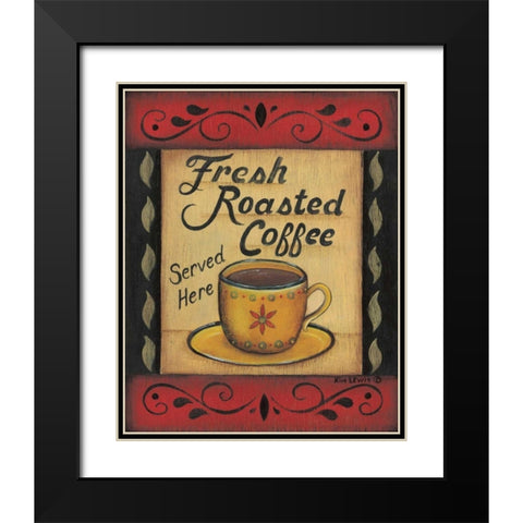 Fresh Roasted Coffee Black Modern Wood Framed Art Print with Double Matting by Lewis, Kim