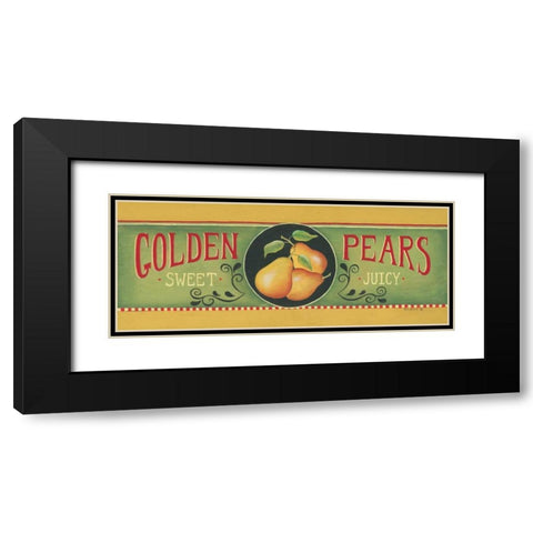 Golden Pears Black Modern Wood Framed Art Print with Double Matting by Lewis, Kim