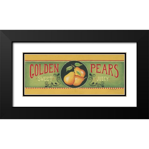 Golden Pears Black Modern Wood Framed Art Print with Double Matting by Lewis, Kim