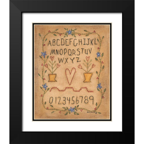 ABC Black Modern Wood Framed Art Print with Double Matting by Lewis, Kim