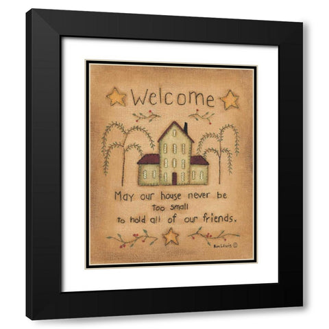 Welcome Black Modern Wood Framed Art Print with Double Matting by Lewis, Kim