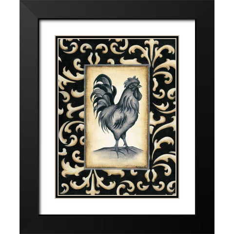 Rooster I Black Modern Wood Framed Art Print with Double Matting by Lewis, Kim