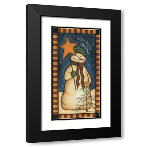 Warm Winter Blessings Black Modern Wood Framed Art Print with Double Matting by Lewis, Kim