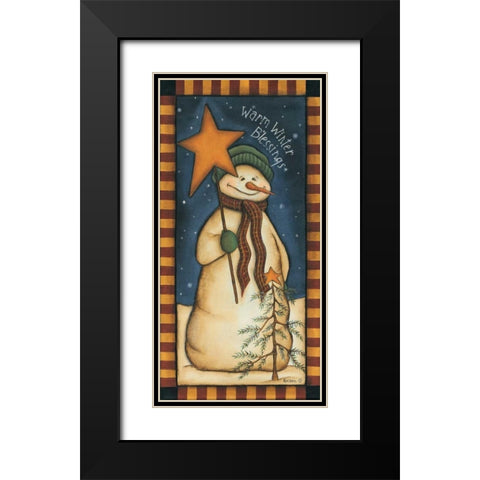 Warm Winter Blessings Black Modern Wood Framed Art Print with Double Matting by Lewis, Kim