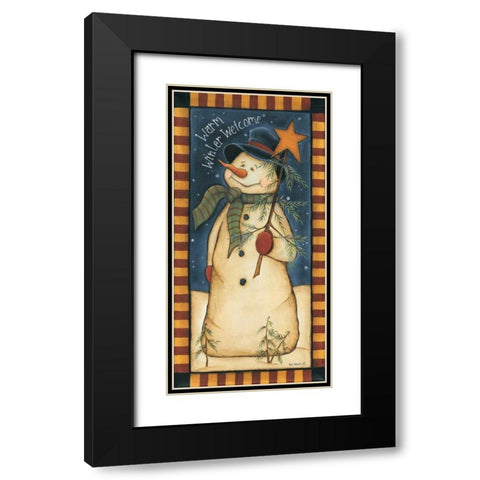 Warm Winter Welcome Black Modern Wood Framed Art Print with Double Matting by Lewis, Kim