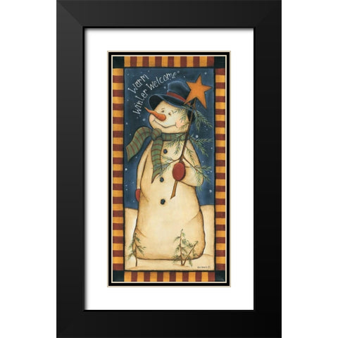 Warm Winter Welcome Black Modern Wood Framed Art Print with Double Matting by Lewis, Kim