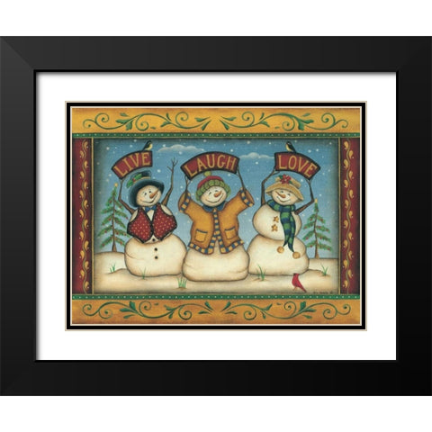 Live-Laugh-Love Black Modern Wood Framed Art Print with Double Matting by Lewis, Kim