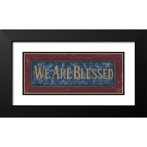 We Are Blessed Black Modern Wood Framed Art Print with Double Matting by Lewis, Kim