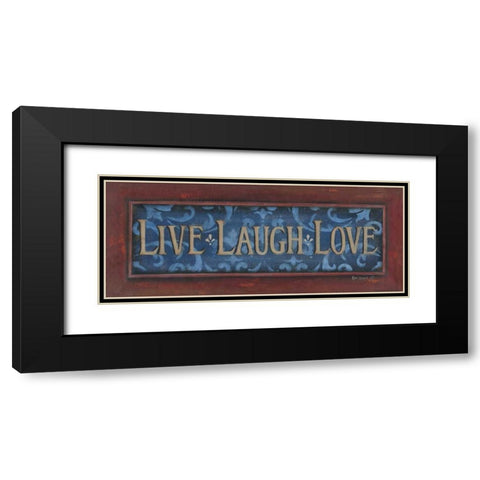Live Laugh Love Black Modern Wood Framed Art Print with Double Matting by Lewis, Kim