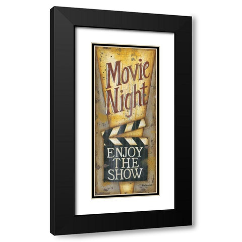 Movie Night Black Modern Wood Framed Art Print with Double Matting by Lewis, Kim