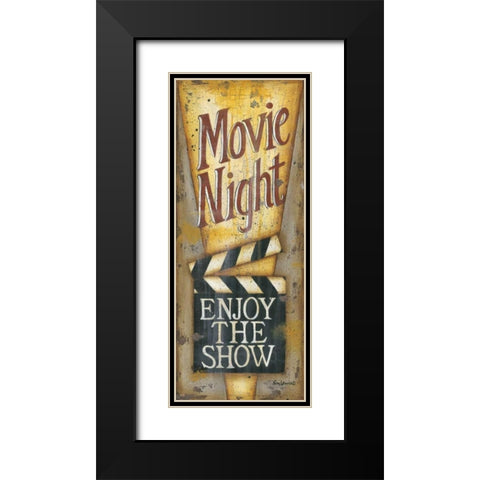 Movie Night Black Modern Wood Framed Art Print with Double Matting by Lewis, Kim