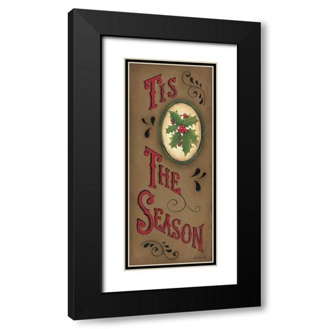 Tis the Season Black Modern Wood Framed Art Print with Double Matting by Lewis, Kim