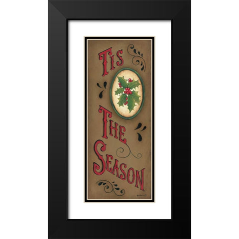 Tis the Season Black Modern Wood Framed Art Print with Double Matting by Lewis, Kim