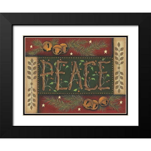 Peace Black Modern Wood Framed Art Print with Double Matting by Lewis, Kim