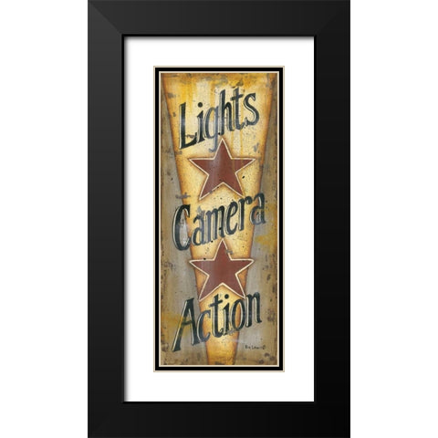 Lights-Camera-Action Black Modern Wood Framed Art Print with Double Matting by Lewis, Kim