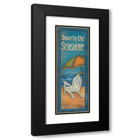 Down by the Seashore Black Modern Wood Framed Art Print with Double Matting by Lewis, Kim
