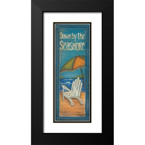 Down by the Seashore Black Modern Wood Framed Art Print with Double Matting by Lewis, Kim