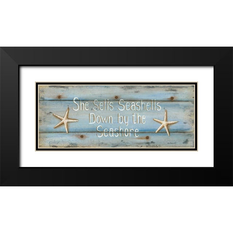 She Sells Seashells Black Modern Wood Framed Art Print with Double Matting by Lewis, Kim