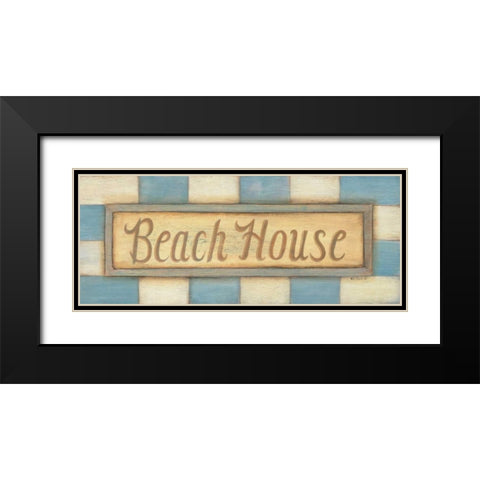 Beach House Black Modern Wood Framed Art Print with Double Matting by Lewis, Kim