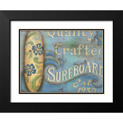 Surfboard Black Modern Wood Framed Art Print with Double Matting by Lewis, Kim