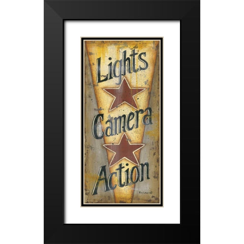Lights-Camera-Action Black Modern Wood Framed Art Print with Double Matting by Lewis, Kim