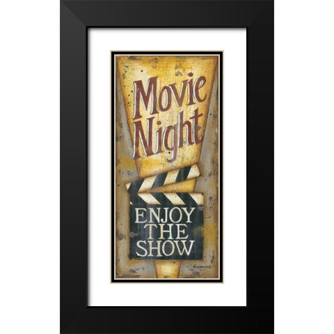 Movie Night Black Modern Wood Framed Art Print with Double Matting by Lewis, Kim