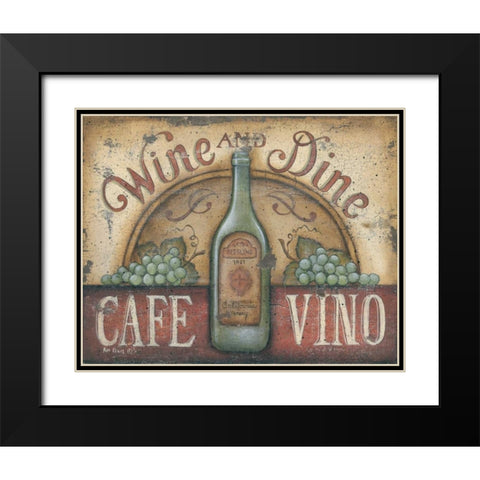 Wine and Dine Black Modern Wood Framed Art Print with Double Matting by Lewis, Kim
