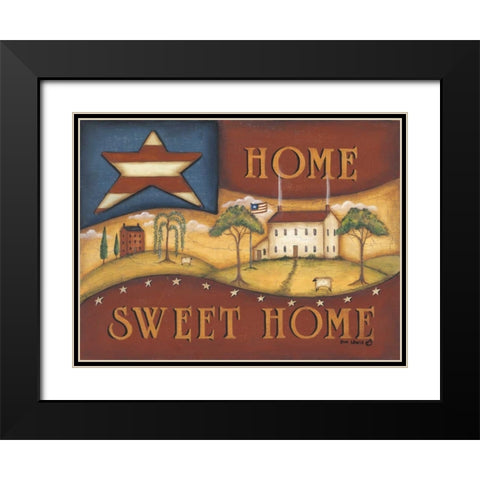 Home Sweet Home Black Modern Wood Framed Art Print with Double Matting by Lewis, Kim