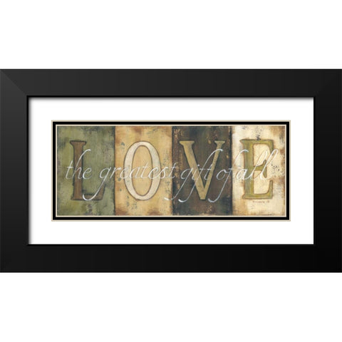 Love Black Modern Wood Framed Art Print with Double Matting by Lewis, Kim