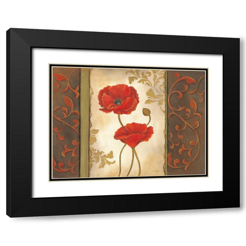 Poppy I Black Modern Wood Framed Art Print with Double Matting by Lewis, Kim