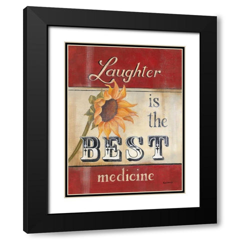 Laughter Black Modern Wood Framed Art Print with Double Matting by Lewis, Kim