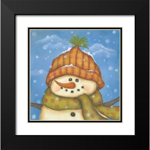 Snowman II Black Modern Wood Framed Art Print with Double Matting by Lewis, Kim