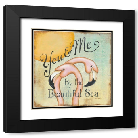 You and Me Black Modern Wood Framed Art Print with Double Matting by Lewis, Kim