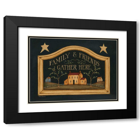 Family and Friends Black Modern Wood Framed Art Print with Double Matting by Lewis, Kim