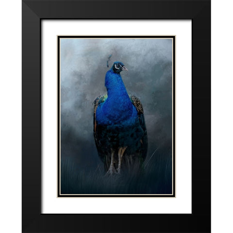 Peacock Prince Black Modern Wood Framed Art Print with Double Matting by Parker, Kelley