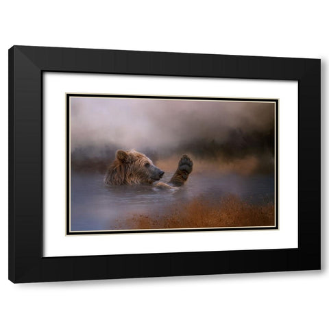 Hey-Over Here Black Modern Wood Framed Art Print with Double Matting by Parker, Kelley