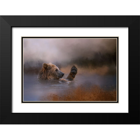 Hey-Over Here Black Modern Wood Framed Art Print with Double Matting by Parker, Kelley