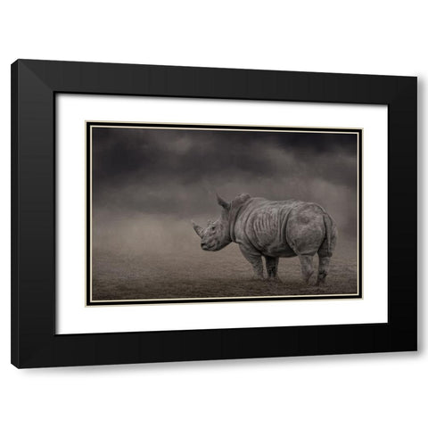 Shade of Gray Black Modern Wood Framed Art Print with Double Matting by Parker, Kelley