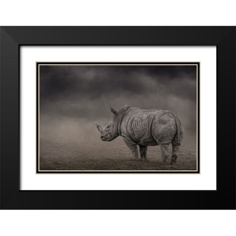 Shade of Gray Black Modern Wood Framed Art Print with Double Matting by Parker, Kelley