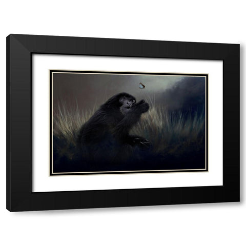 Surprise Encounter Black Modern Wood Framed Art Print with Double Matting by Parker, Kelley