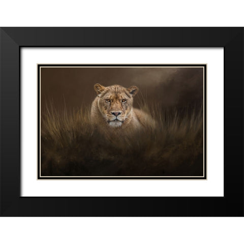 Hiding in the Grass Black Modern Wood Framed Art Print with Double Matting by Parker, Kelley