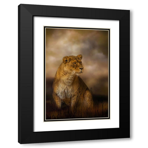 Lone Huntress Black Modern Wood Framed Art Print with Double Matting by Parker, Kelley