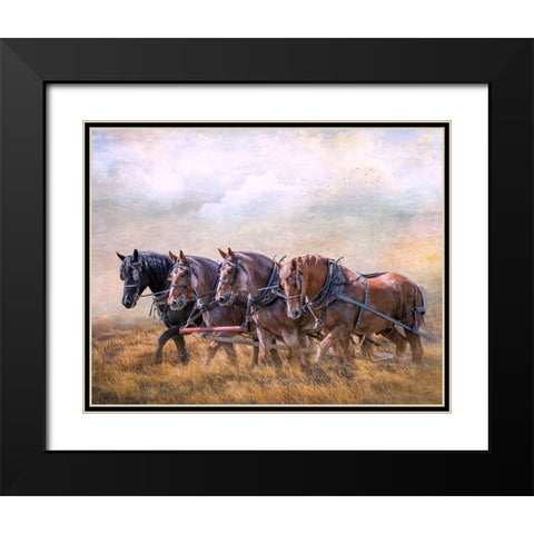 Four Horse Power Black Modern Wood Framed Art Print with Double Matting by Parker, Kelley