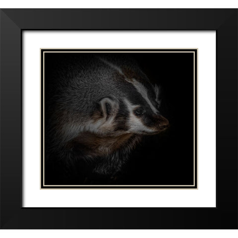 Sir Badger Black Modern Wood Framed Art Print with Double Matting by Parker, Kelley