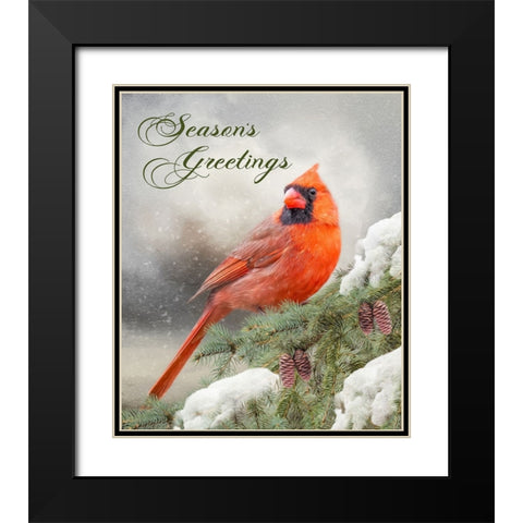 Seasons Greetings Black Modern Wood Framed Art Print with Double Matting by Parker, Kelley