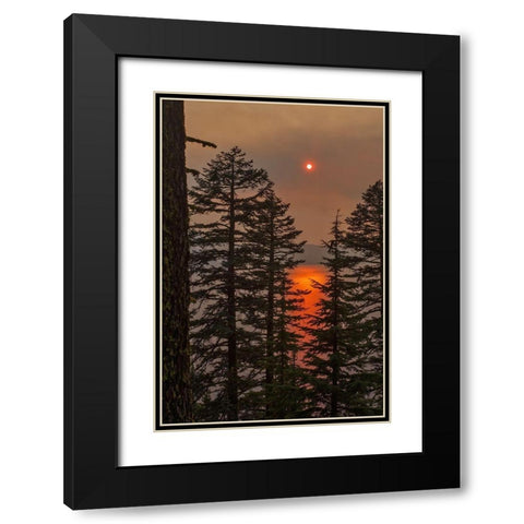 Smokey Sunset - Crater Lake Black Modern Wood Framed Art Print with Double Matting by McFerrin, Larry