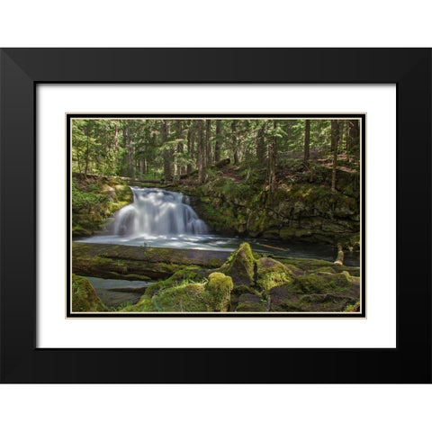 Whitehorse Falls Black Modern Wood Framed Art Print with Double Matting by McFerrin, Larry